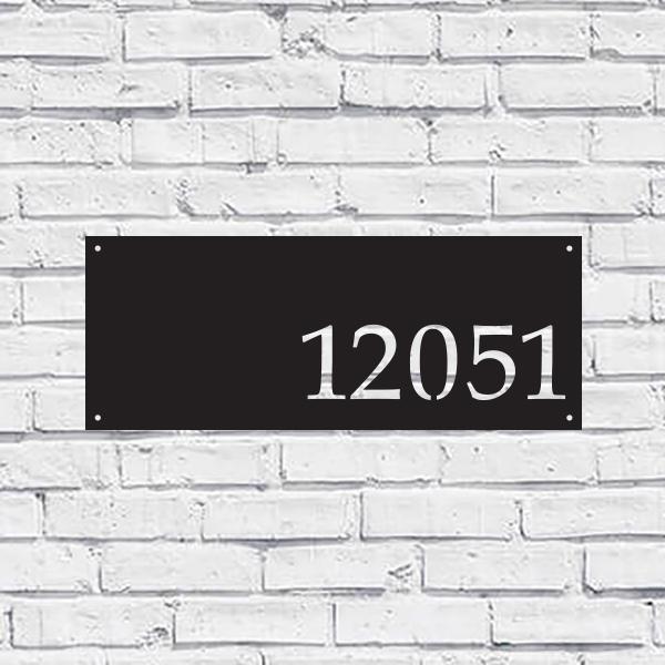 Metal House Address Sign - Horizontal Style 1