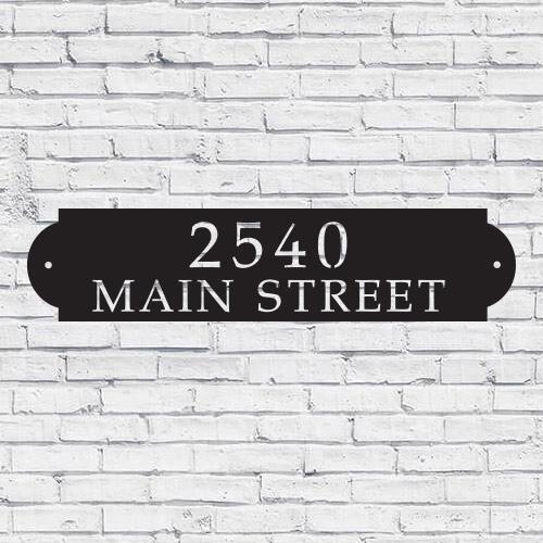 Metal House Address Sign - Horizontal Style 3