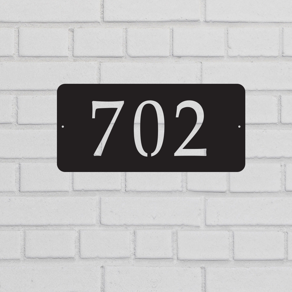 Metal House Address Sign - Horizontal Style 5