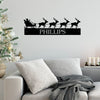 Santa Sleigh Monogram - Metal Wall Art/Decor